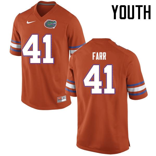 Youth NCAA Florida Gators Ryan Farr #41 Stitched Authentic Nike Orange College Football Jersey OLK2065IK